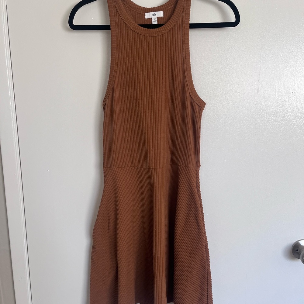 BP Tan Ribbed Mini Dress